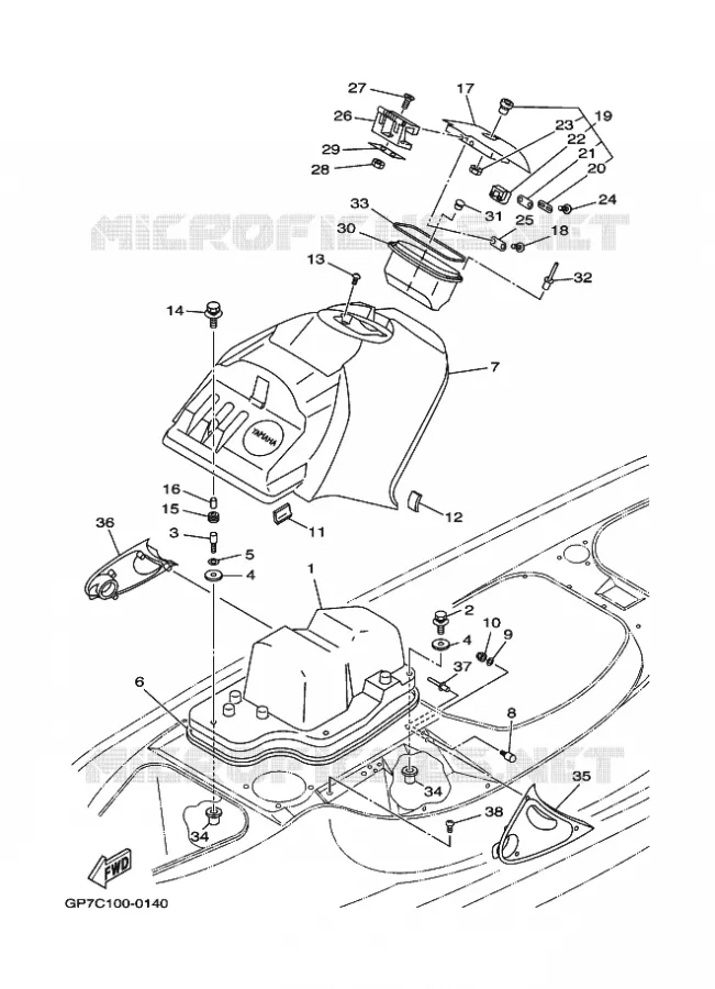 ENGINE HATCH 1 Yamaha WAVERUNNER 760 2000 JET  JET FOR GP760