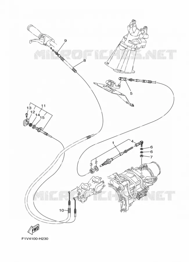 CABLE DE COMMANDE Yamaha WAVERUNNER 700 2009 JET  VX700-H