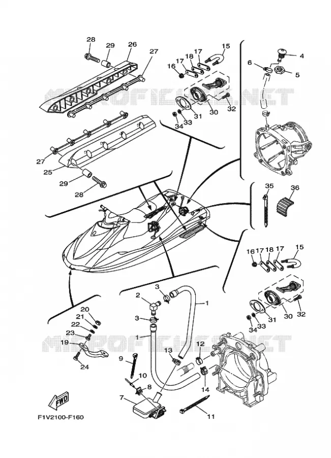 HULL & DECK Yamaha WAVERUNNER 700 2010 JET  VX700-J
