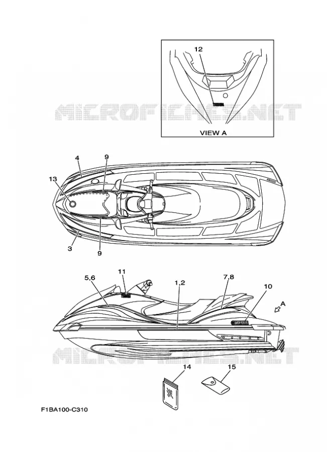 EMBLEME Yamaha WAVERUNNER 1000 2004 FZ  ENG FOR FZ1000A