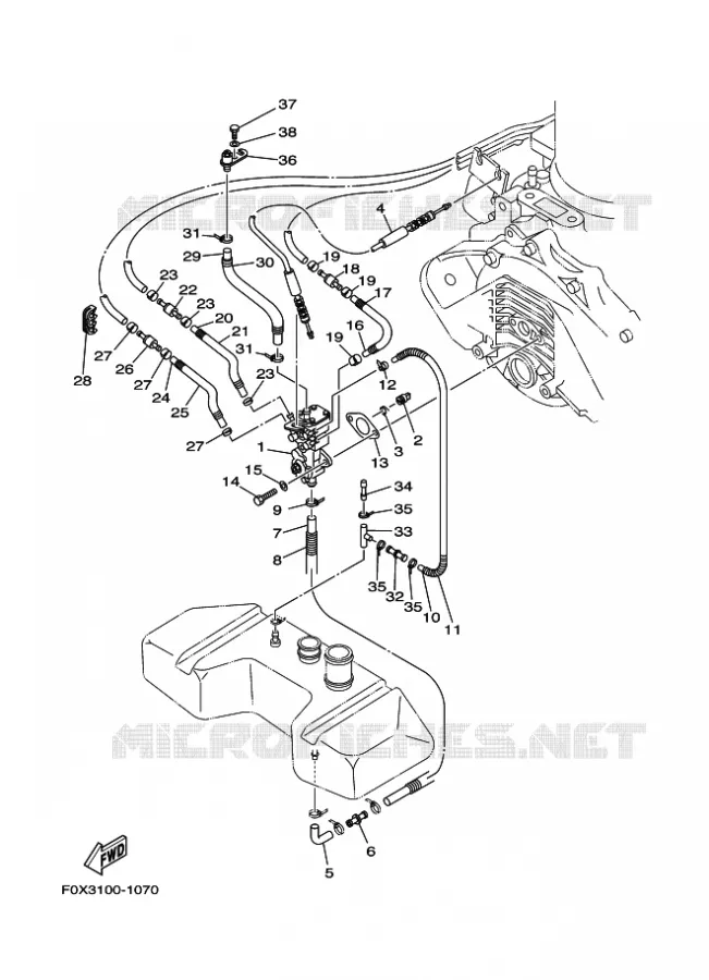 POMPE A HUILE Yamaha WAVERUNNER 1200 2001 ENGINE  ENG FOR GP1200