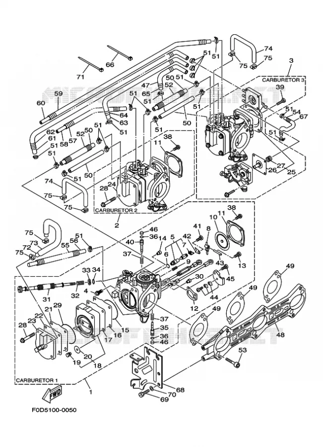 CARBURATEUR 2 Yamaha WAVERUNNER 1200 2000 ENGINE  ENG FOR GP1200