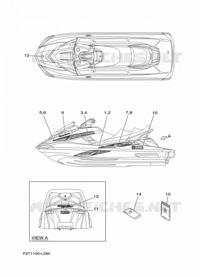 EMBLEME Yamaha WAVERUNNER 1800 2012 JET  FB1800A-L