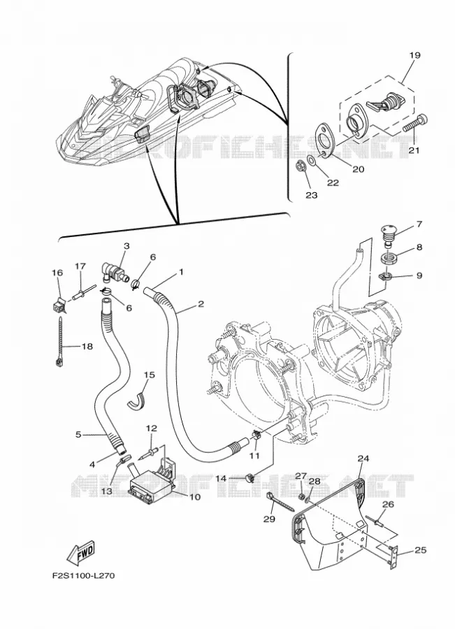 HULL & DECK Yamaha WAVERUNNER 1800 2012 JET  FB1800A-L