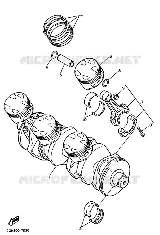 VILEBREQUIN / PISTON Yamaha MOTO 1000 1987 FZR  FZR1000