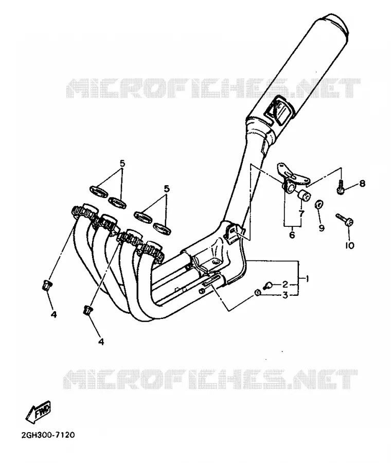 ECHAPPEMENT Yamaha MOTO 1000 1987 FZR  FZR1000