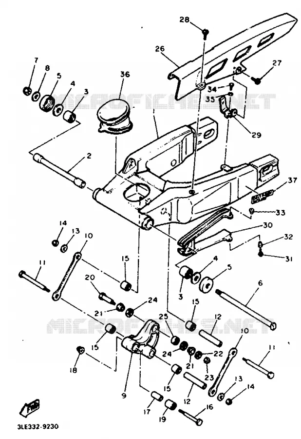 BRAS ARRIERE Yamaha MOTO 1000 1989 FZR  FZR1000