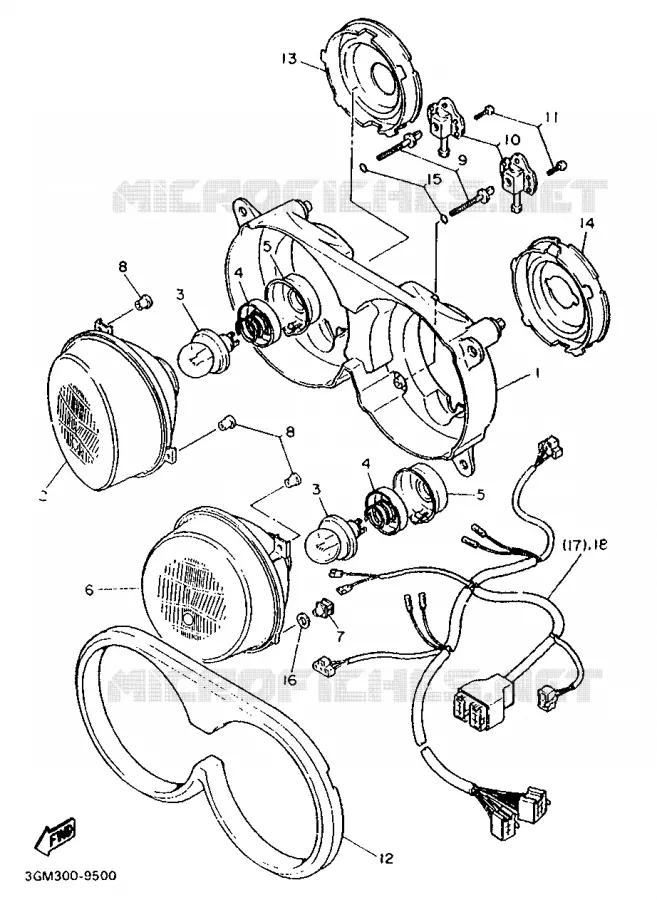 PIÈCES OPTIONNELLES Yamaha MOTO 1000 1989 FZR  FZR1000