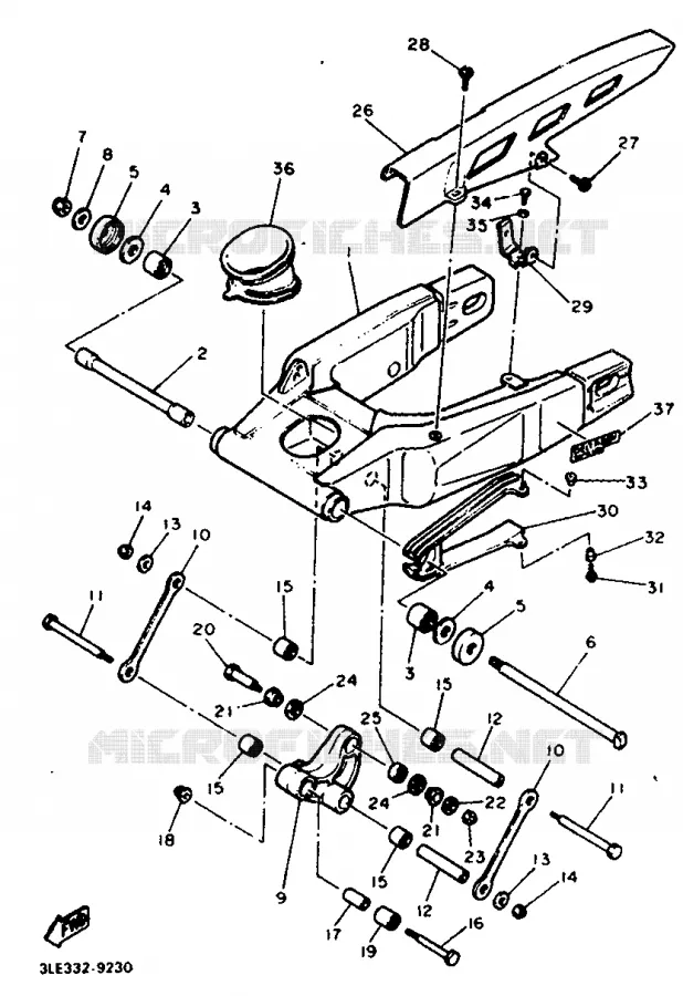 ETRIER DE FREIN ARRIERE Yamaha MOTO 1000 1991 FZR  FZR1000