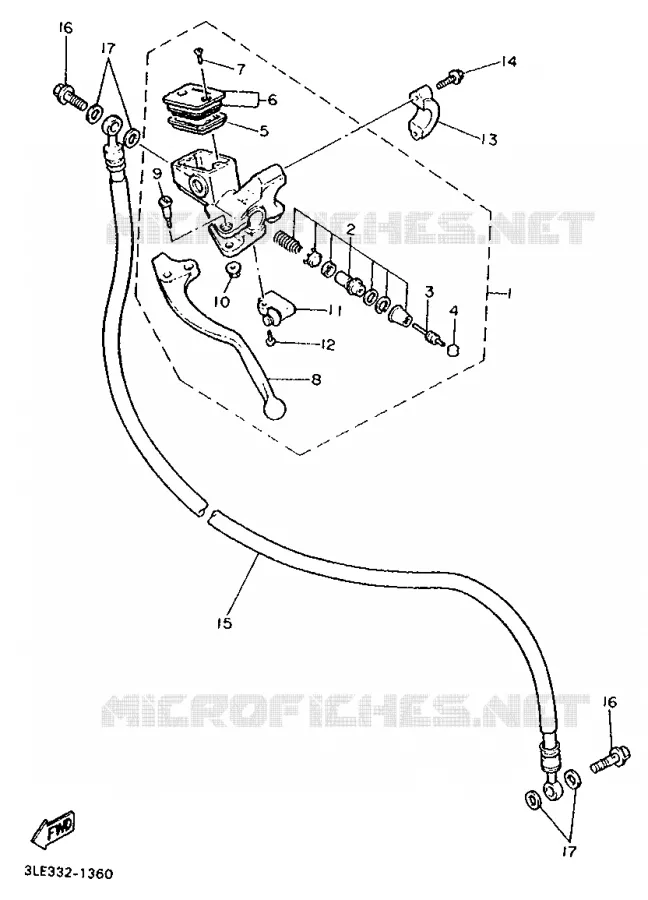 MAITRE CYLINDRE AVANT 2 Yamaha MOTO 1000 1991 FZR  FZR1000