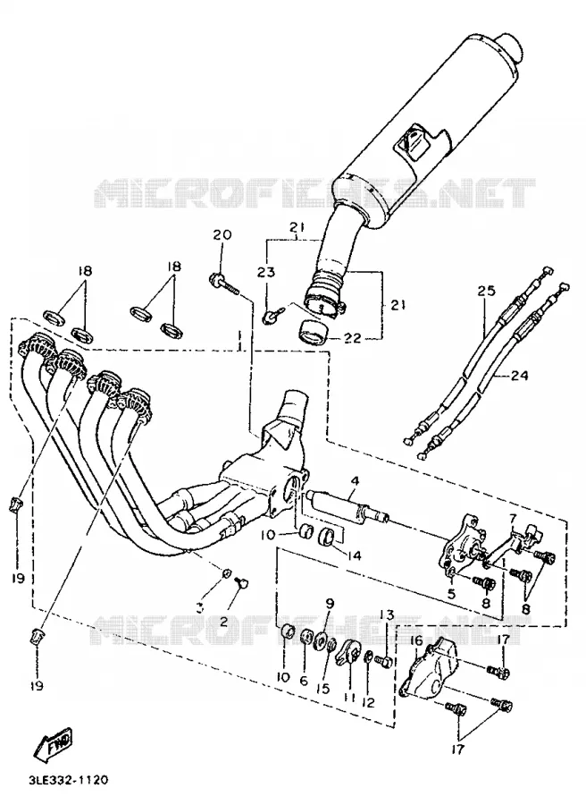 ECHAPPEMENT Yamaha MOTO 1000 1991 FZR  FZR1000