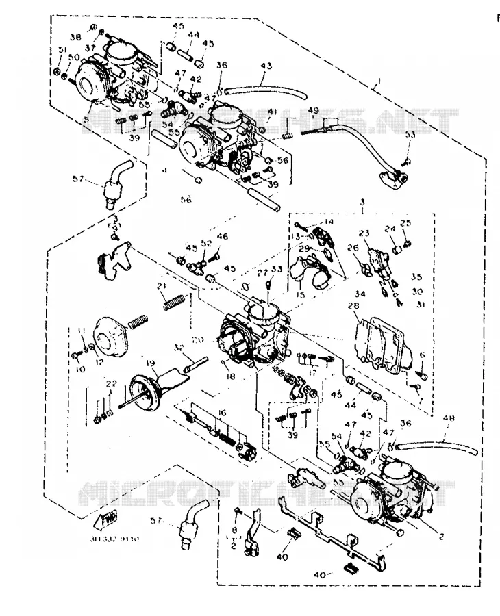 PIÈCES OPTIONNELLES - CARBURATEUR Yamaha MOTO 1000 1991 FZR  FZR1000