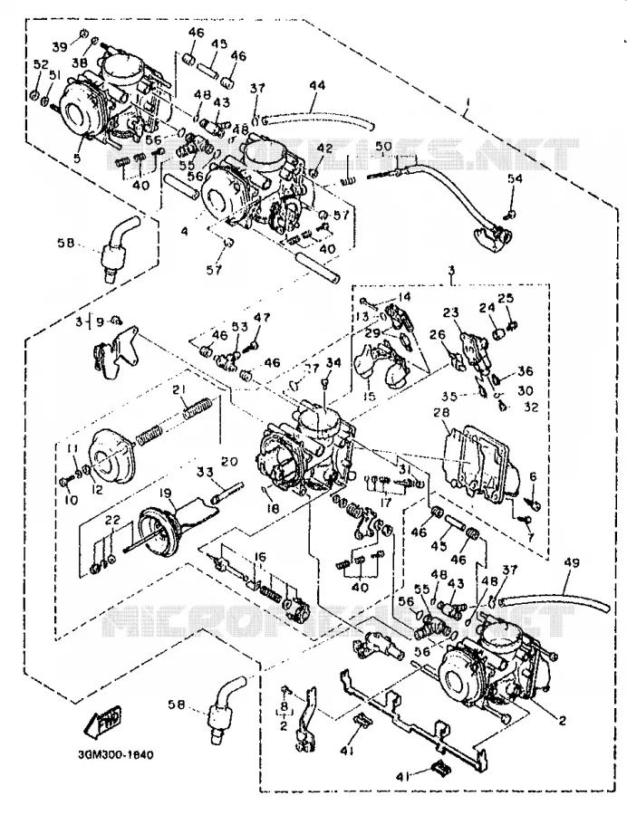 PIÈCES OPTIONNELLES - CARBURATEUR Yamaha MOTO 1000 1991 FZR  FZR1000