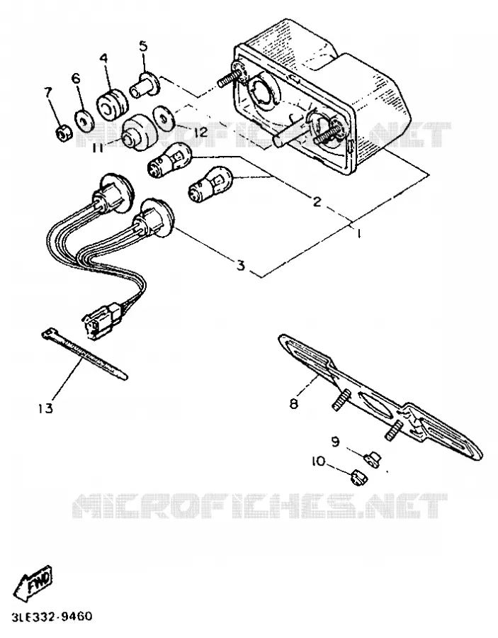 FEU ARRIERE Yamaha MOTO 1000 1991 FZR  FZR1000