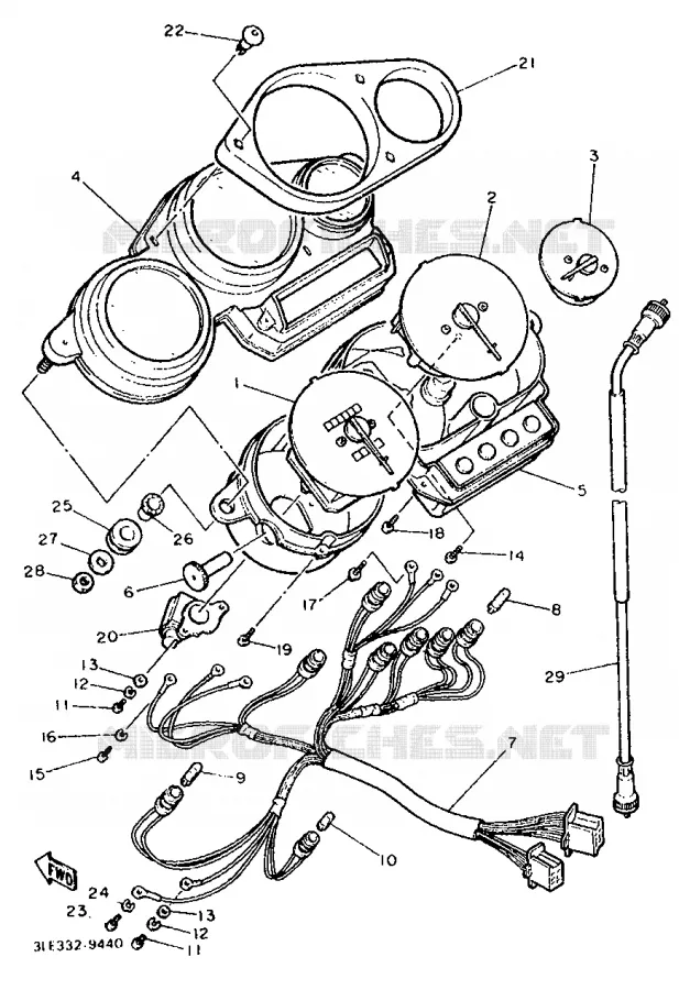COMPTEUR  Yamaha MOTO 1000 1992 FZR  FZR1000