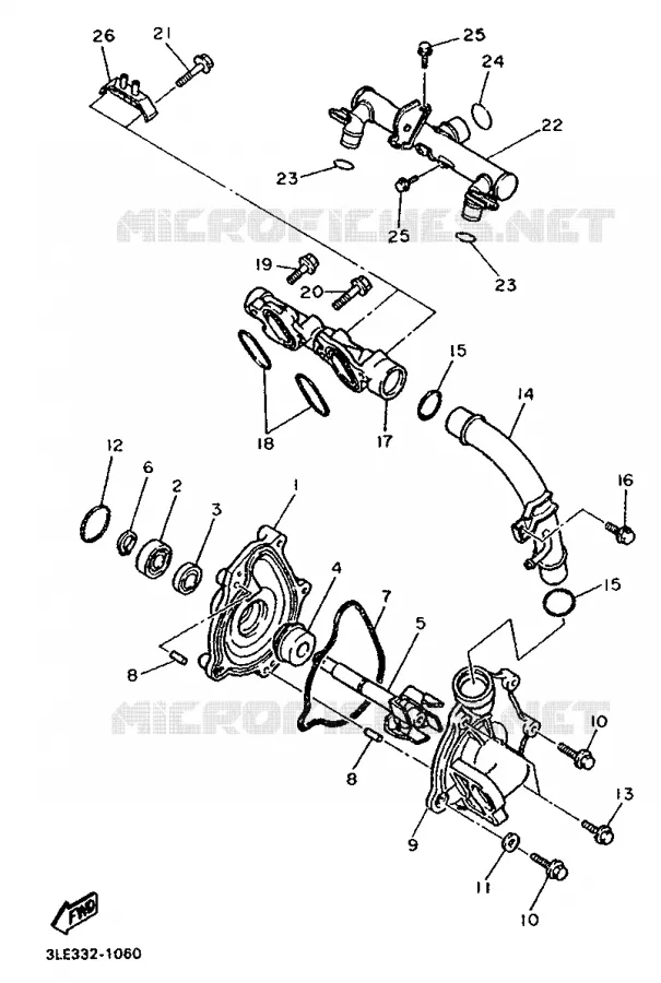 POMPE A EAU Yamaha MOTO 1000 1993 FZR  FZR1000