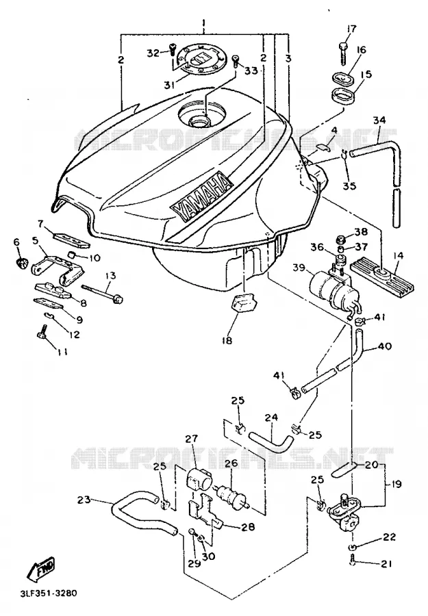 RESERVOIR A ESSENCE Yamaha MOTO 1000 1993 FZR  FZR1000