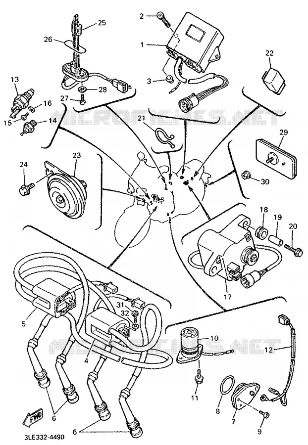 PARTIE ELECTRIQUE 1 Yamaha MOTO 1000 1994 FZR  FZR1000