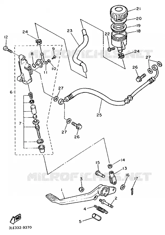 MAITRE CYLINDRE DE FREIN ARRIERE Yamaha MOTO 1000 1994 FZR  FZR1000