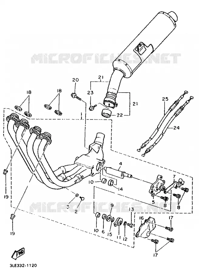 ECHAPPEMENT Yamaha MOTO 1000 1995 FZR  FZR1000