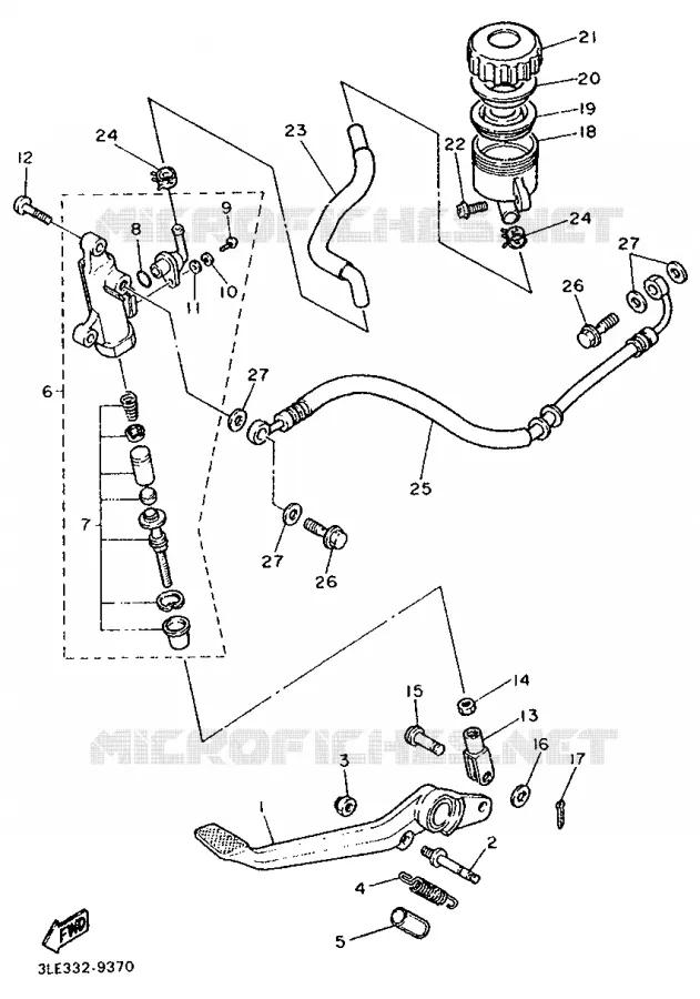 MAITRE CYLINDRE DE FREIN ARRIERE Yamaha MOTO 1000 1995 FZR  FZR1000