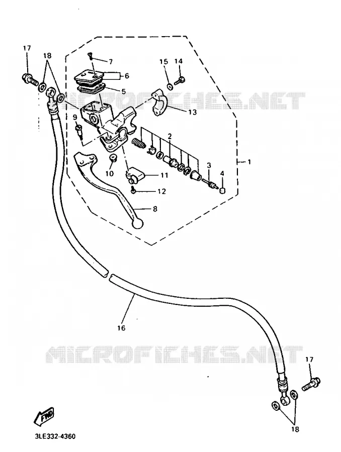 MAITRE CYLINDRE AVANT 2 Yamaha MOTO 1000 1995 FZR  FZR1000