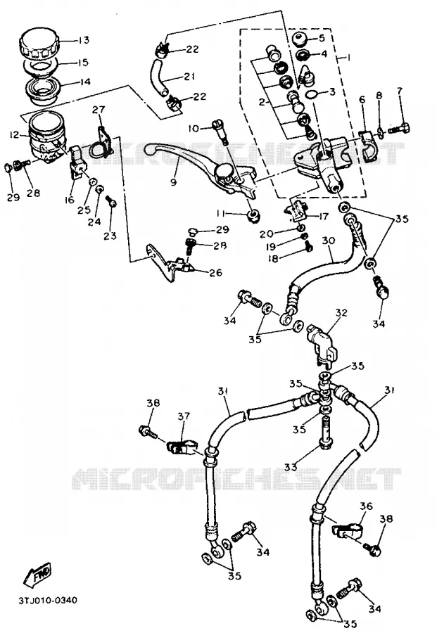 MAITRE CYLINDRE AVANT Yamaha MOTO 400 1992 FZR  FZR400RR