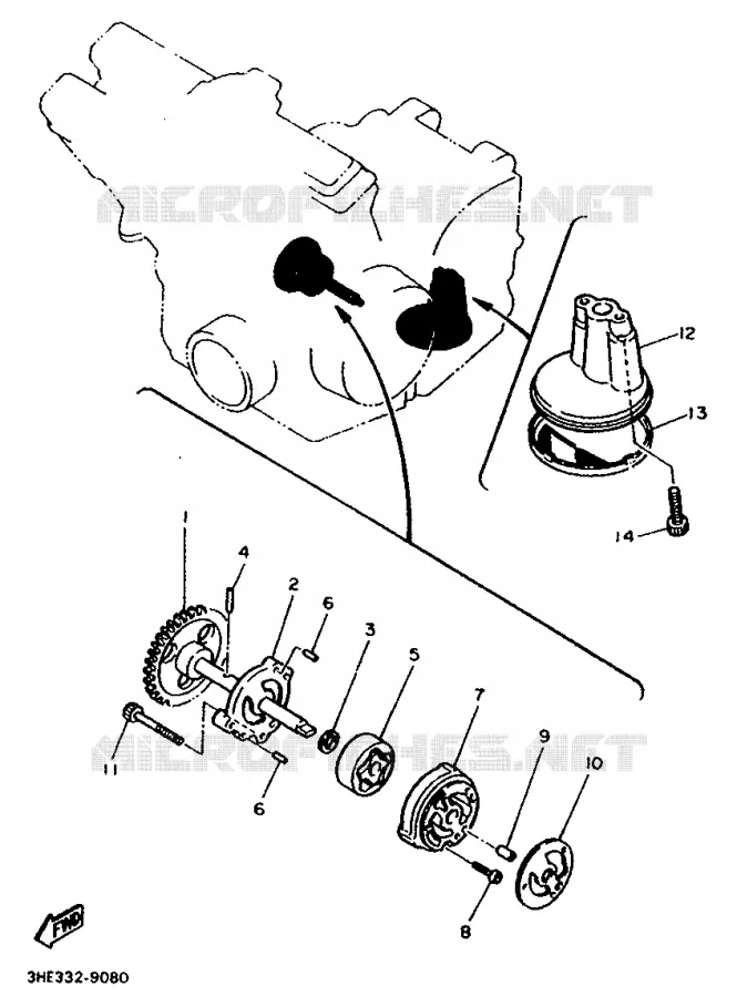 POMPE A HUILE Yamaha MOTO 500 1992 FZR  FZR500