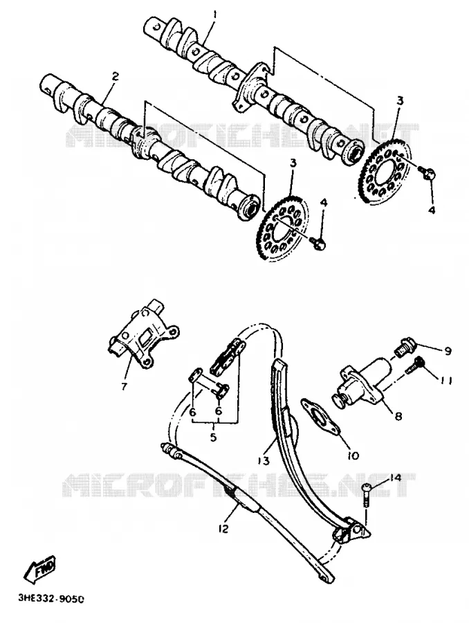 ARBRE A CAMES / CHAINE DE DISTRIBUTION Yamaha MOTO 600 1993 FZR  FZR600