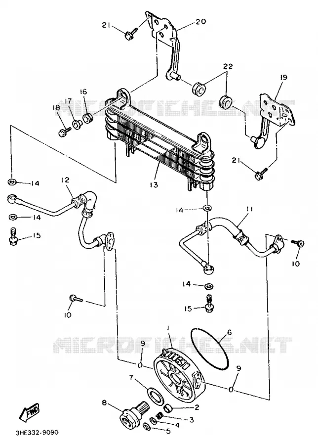 RADIATEUR D'HUILE / ECHANGEUR Yamaha MOTO 600 1990 FZR  FZR600M (37KW)