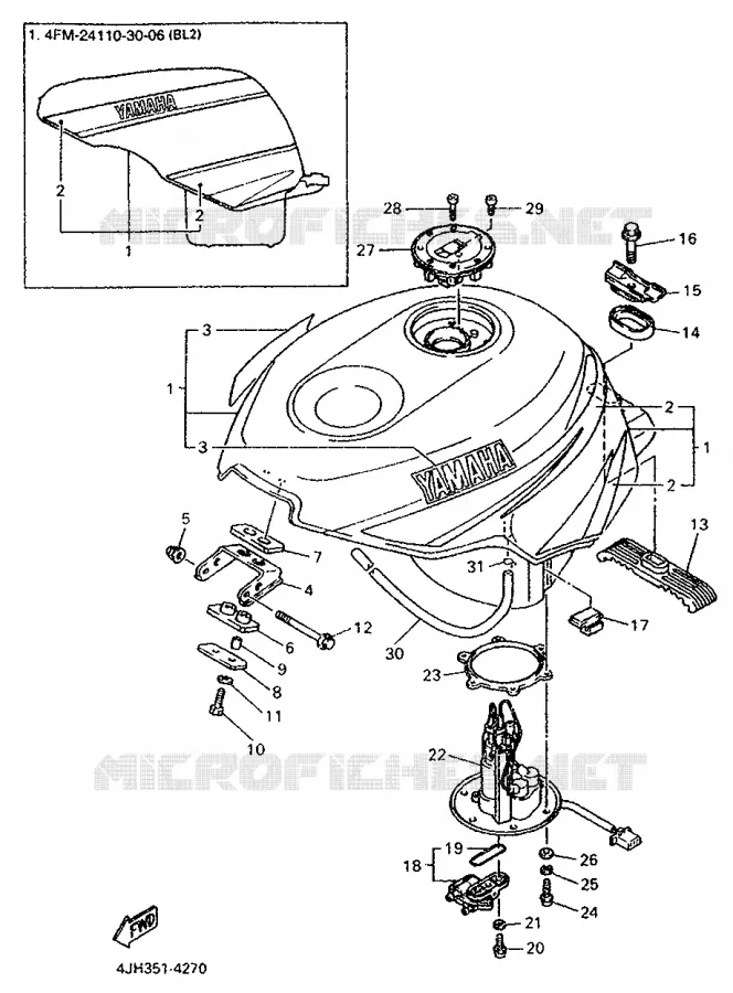 RESERVOIR A ESSENCE Yamaha MOTO 600 1994 FZR  FZR600R