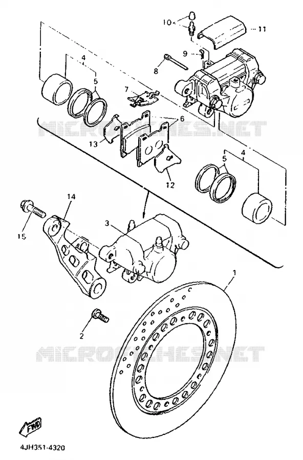 ETRIER DE FREIN ARRIERE Yamaha MOTO 600 1994 FZR  FZR600R
