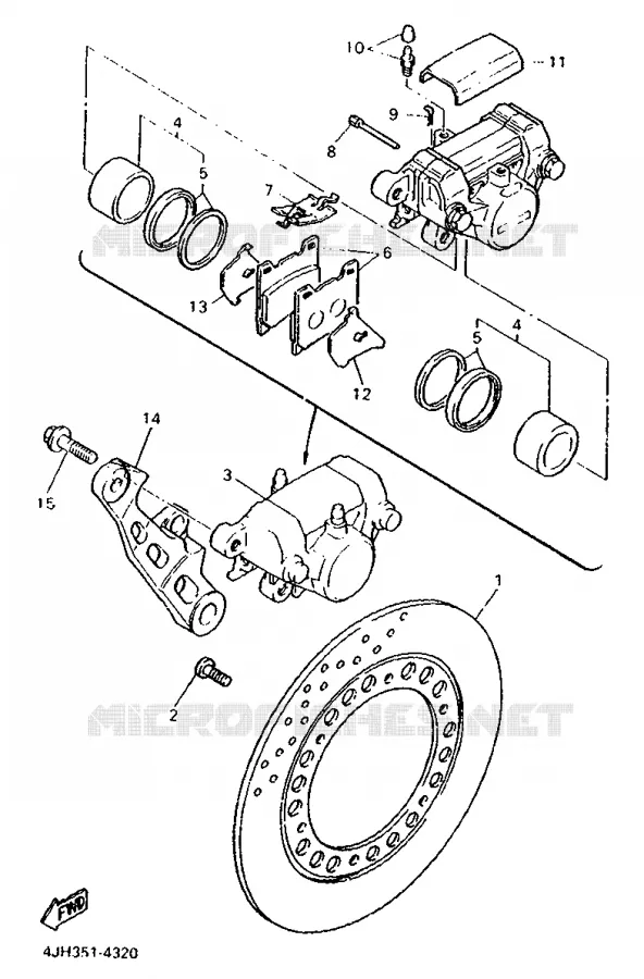 ETRIER DE FREIN ARRIERE Yamaha MOTO 600 1994 FZR  FZR600R