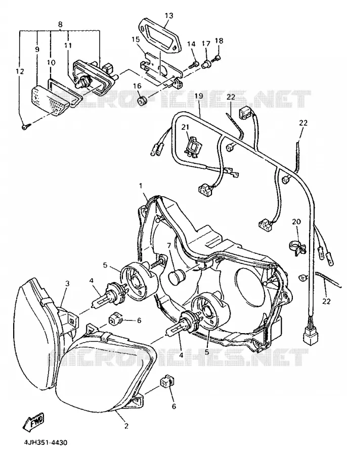ALTERNATIVE PHARE - ANGLETERRE Yamaha MOTO 600 1995 FZR  FZR600R