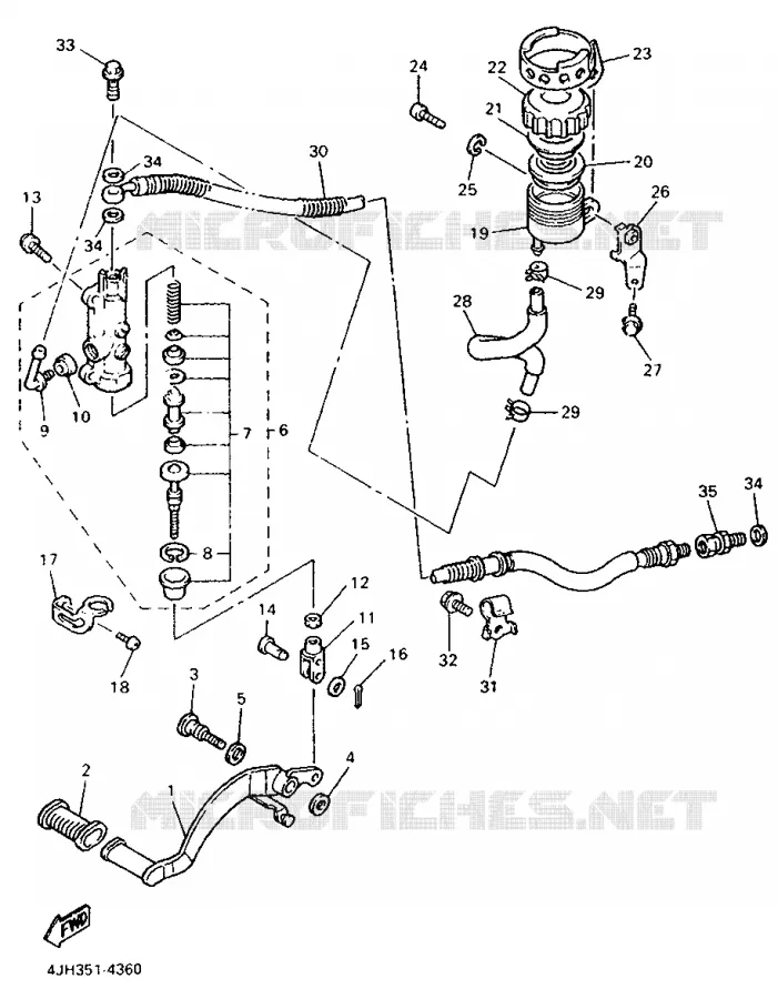 MAITRE CYLINDRE DE FREIN ARRIERE Yamaha MOTO 600 1994 FZR  FZR600R (72.1KW
