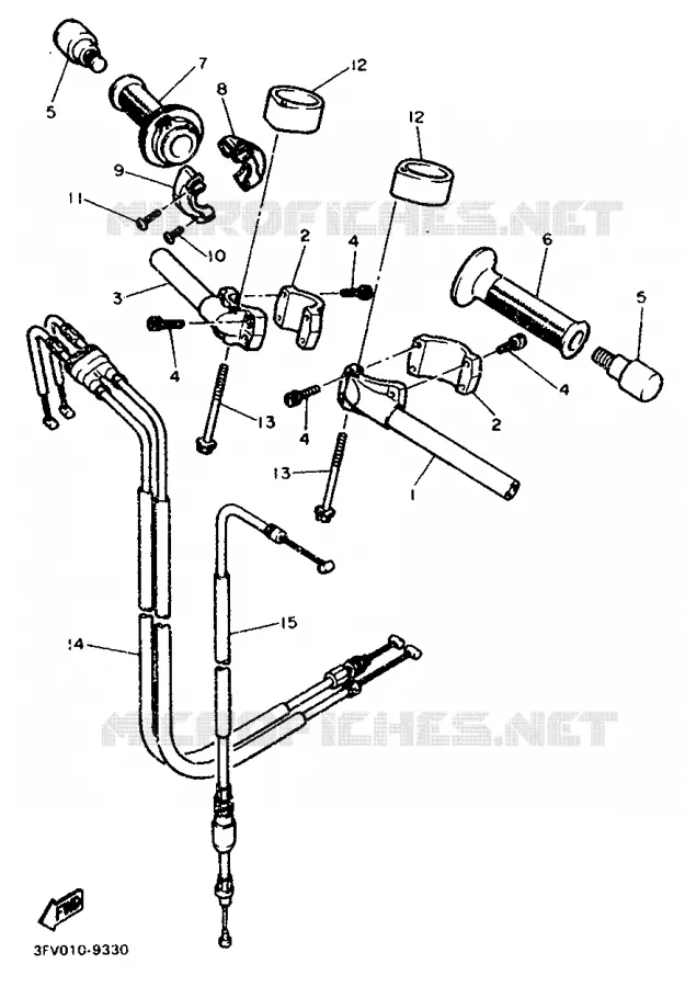 GUIDON ET CABLES Yamaha MOTO 750 1990 FZR  FZR750R