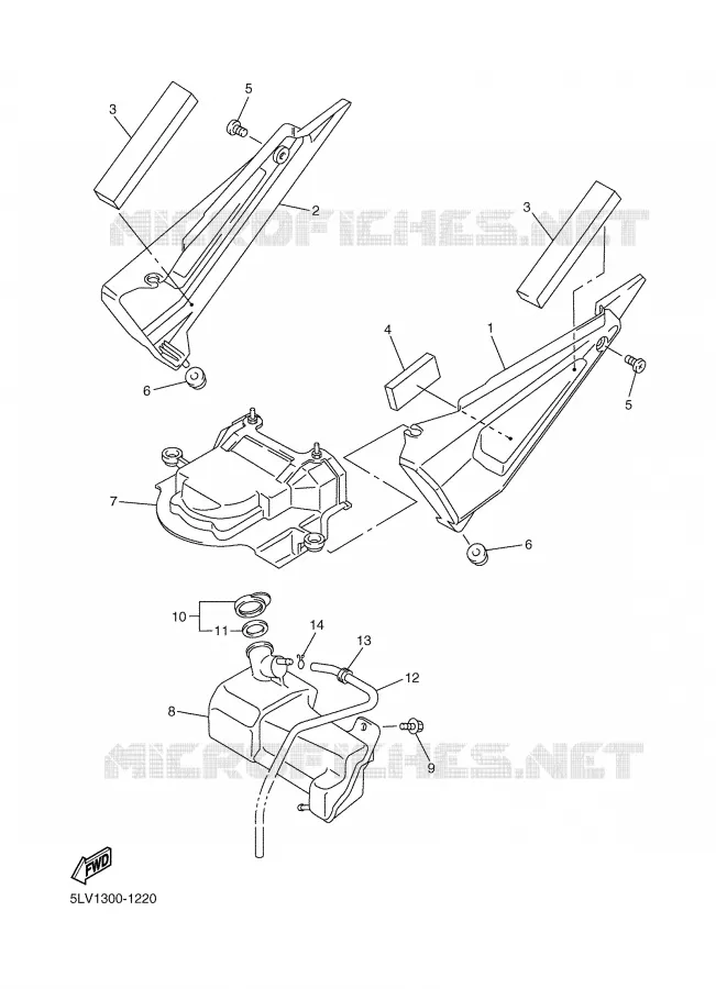 COUVERCLE LATERAL Yamaha MOTO 1000 2001 FAZER  FZS1000