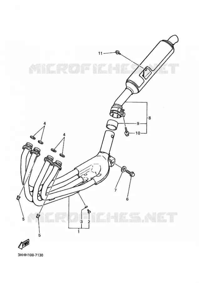 ECHAPPEMENT - SAUF CALIFORNIE Yamaha MOTO 600 1997 FZR GENESIS  FZR600 GENESIS