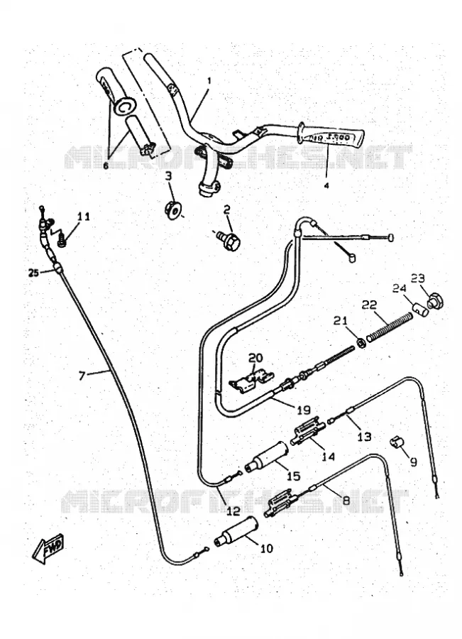 GUIDON ET CABLES Yamaha SCOOTER 50 1997 BOOSTER  CW50RSX