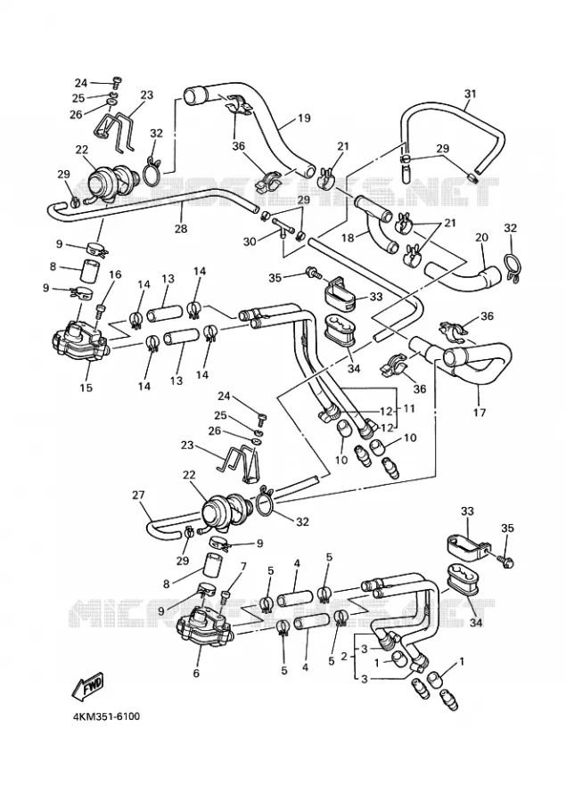 SYSTÈME D'ADMISSION D'AIR AIS Yamaha MOTO 900 1997 DIVERSION  XJ900S