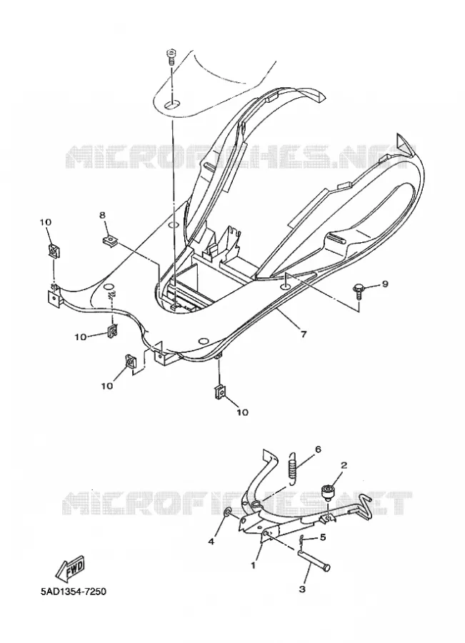 SUPPORT / REPOSE PIEDS Yamaha SCOOTER 50 1997 NEOS  YN50 YN50R