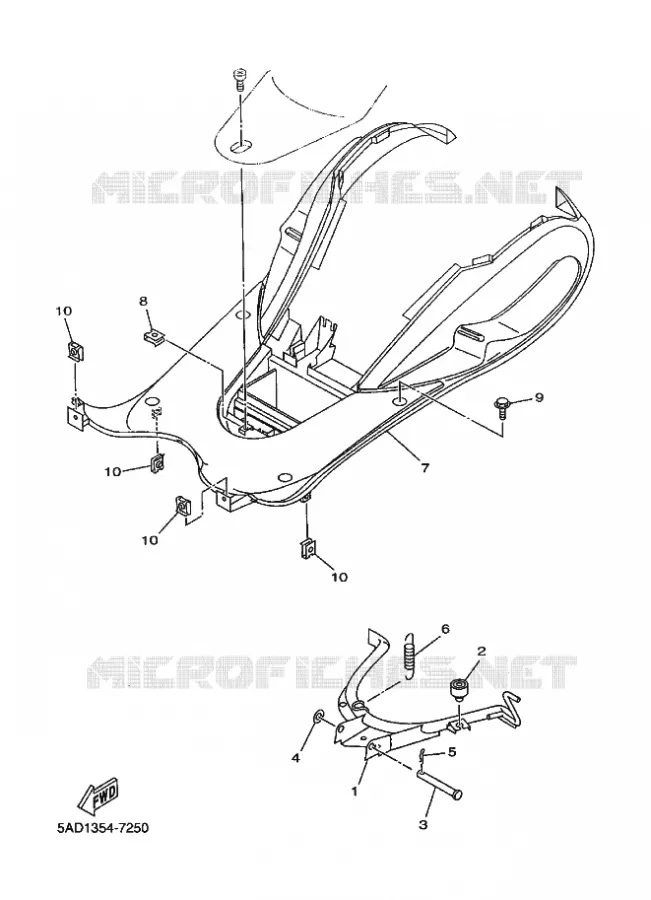 SUPPORT / REPOSE PIEDS Yamaha SCOOTER 50 1997 NEOS  YN50 YN50R