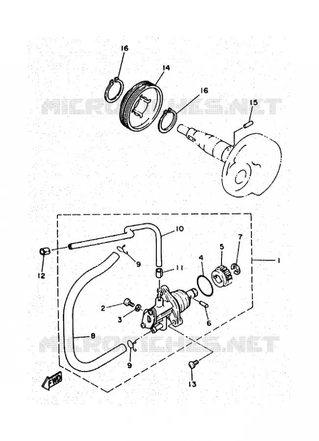 POMPE A HUILE Yamaha SCOOTER 50 1997 OVETTO  YN50 OVETTO