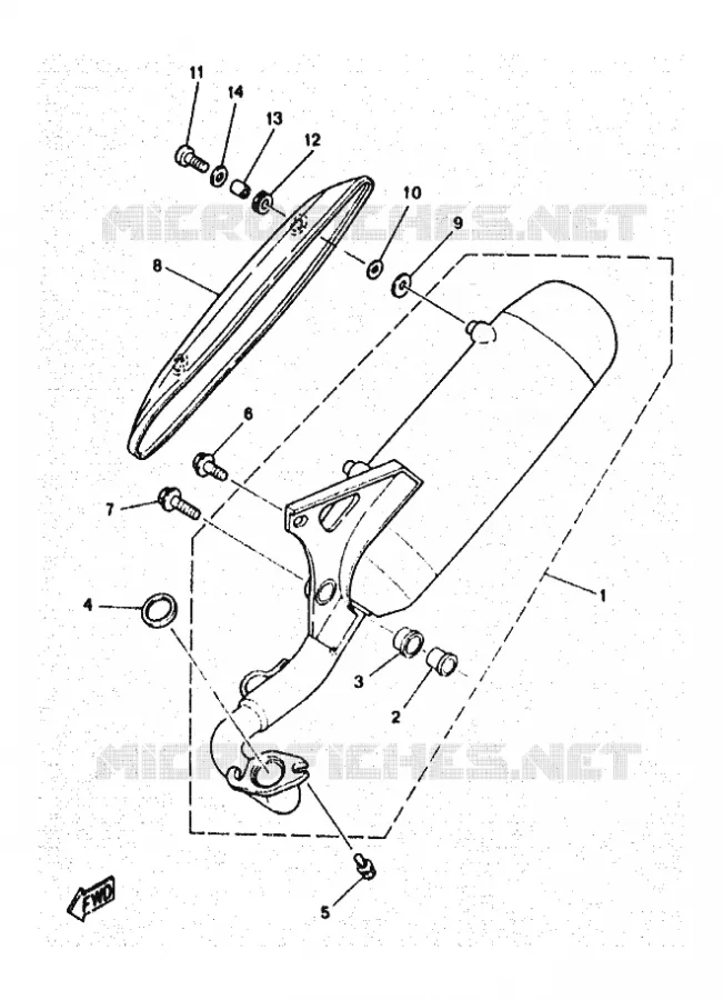 ECHAPPEMENT Yamaha SCOOTER 50 1997 OVETTO  YN50 OVETTO