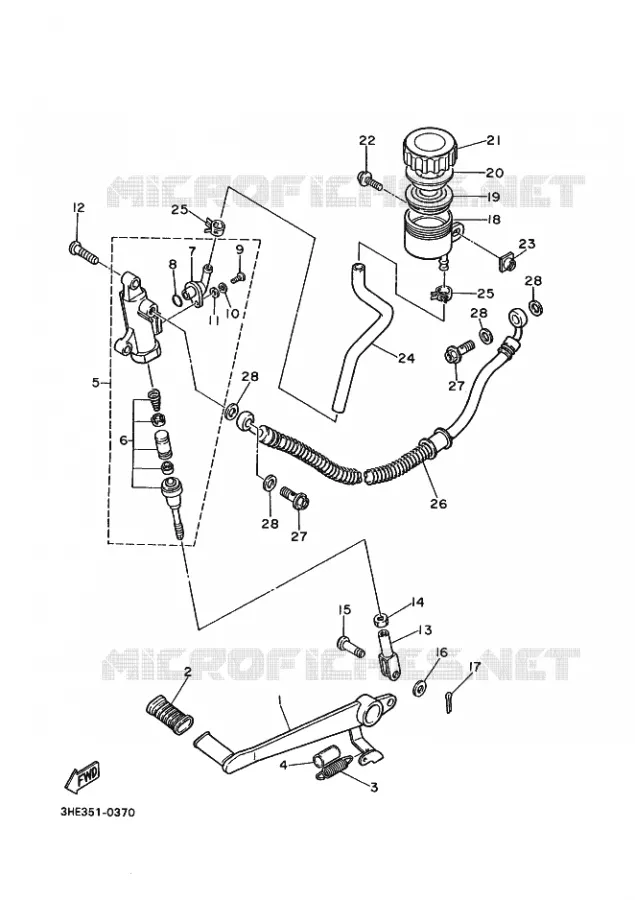 MAITRE CYLINDRE DE FREIN ARRIERE Yamaha MOTO 600 1996 FZR GENESIS  FZR600 FZR600RH GENESIS