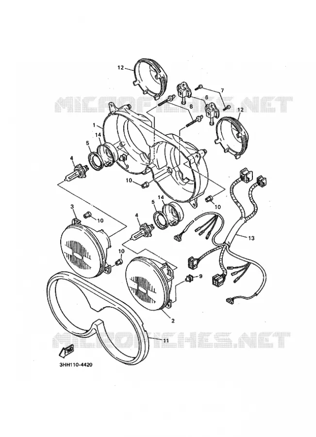 PHARE  Yamaha MOTO 600 1996 FZR GENESIS  FZR600 FZR600RH GENESIS