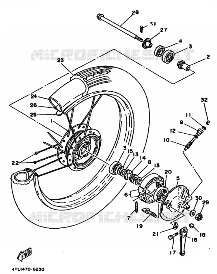 ROUE AVANT Yamaha MOTO 100 1996 RX  RX100