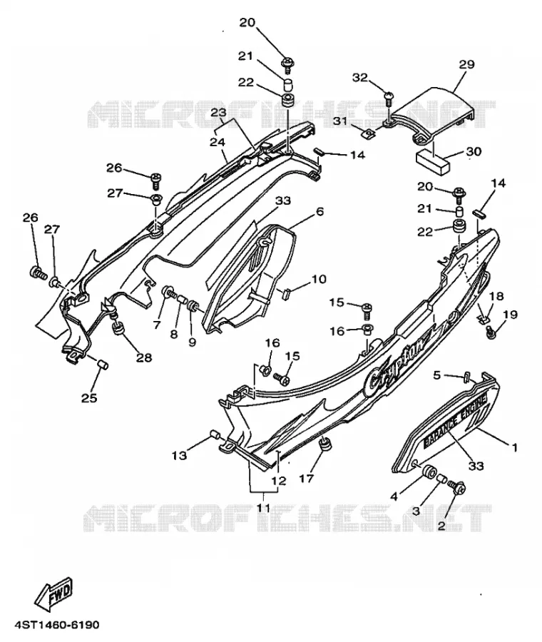 COUVERCLE LATERAL Yamaha SCOOTER 105 1996 CRYPTON  T105 CRYPTON