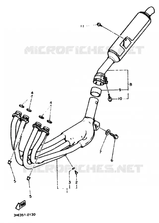 ECHAPPEMENT - SAUF CALIFORNIE Yamaha MOTO 600 1995 FZR GENESIS  FZR600 FZR600RG GENESIS