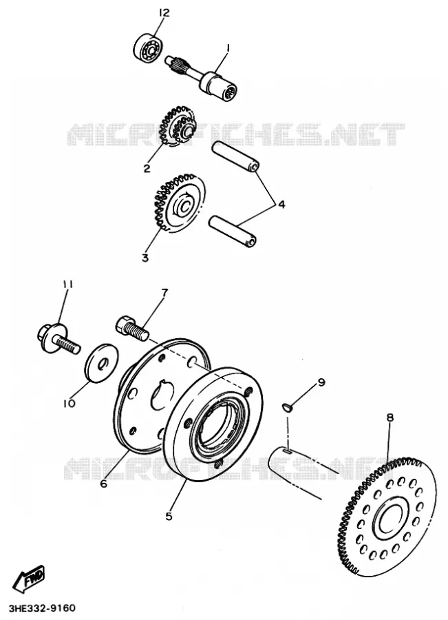EMBRAYAGE DE DEMARREUR Yamaha MOTO 600 1995 FZR GENESIS  FZR600 FZR600RG GENESIS